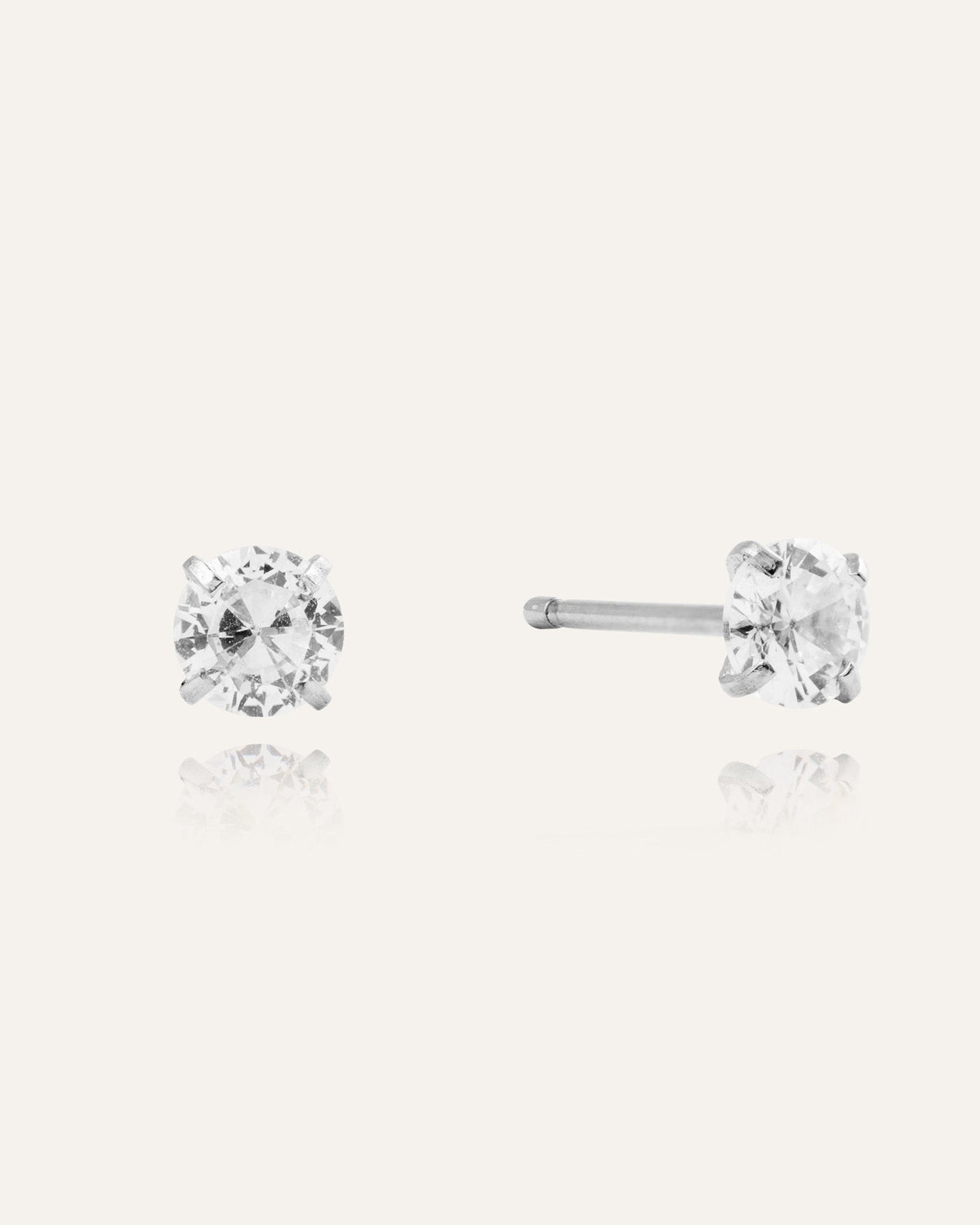 Jolie White Medium Studs