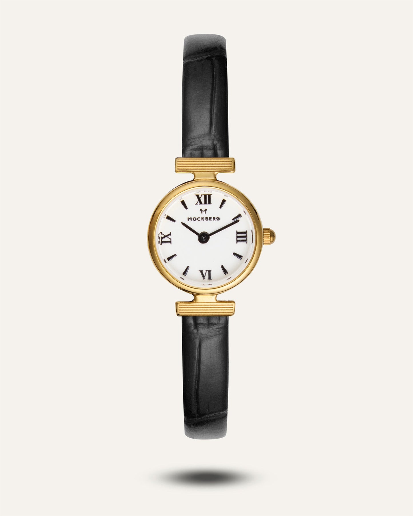 Vintage Leren Gouden Horloge