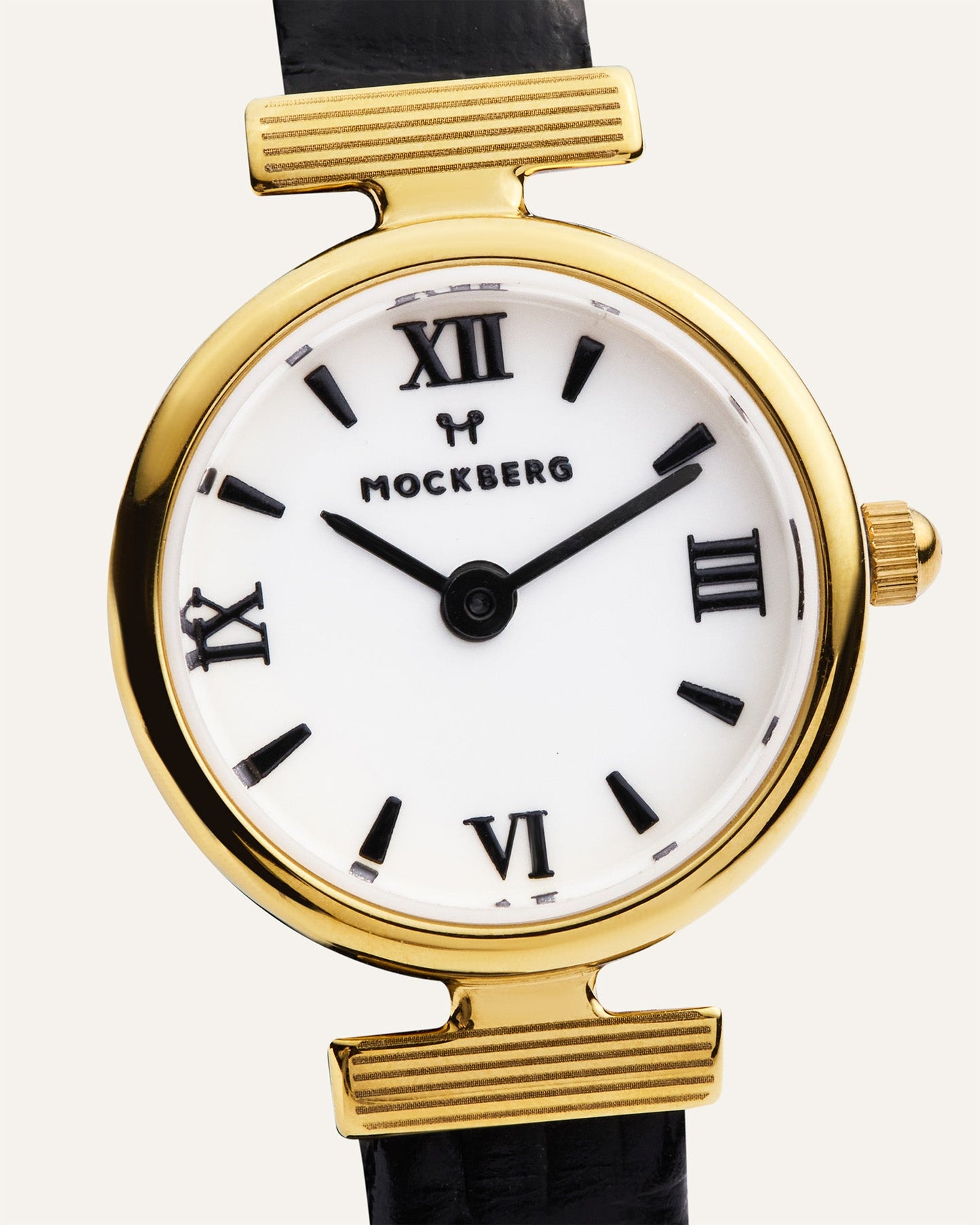 Vintage Leren Gouden Horloge