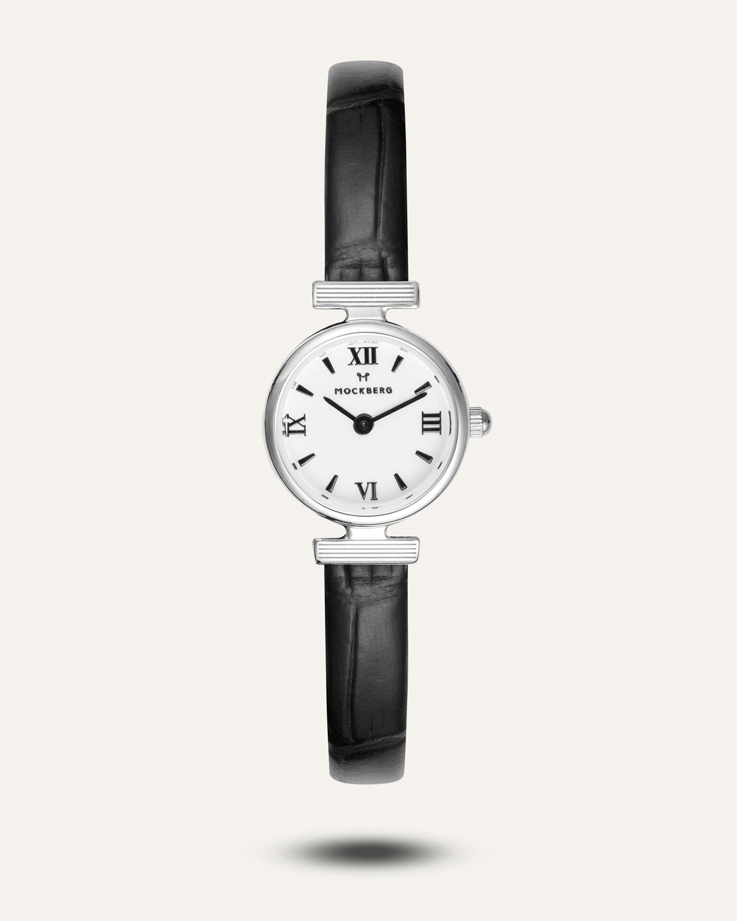 Vintage leren zilveren horloge