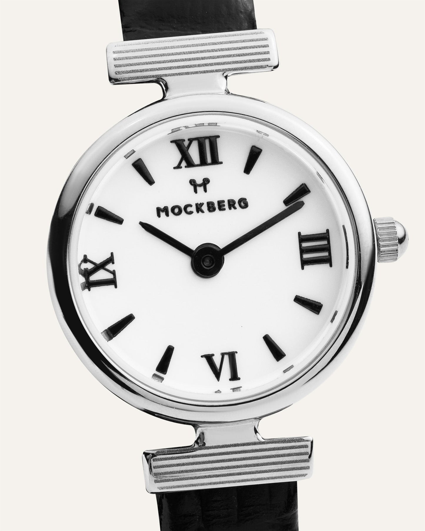 Vintage leren zilveren horloge