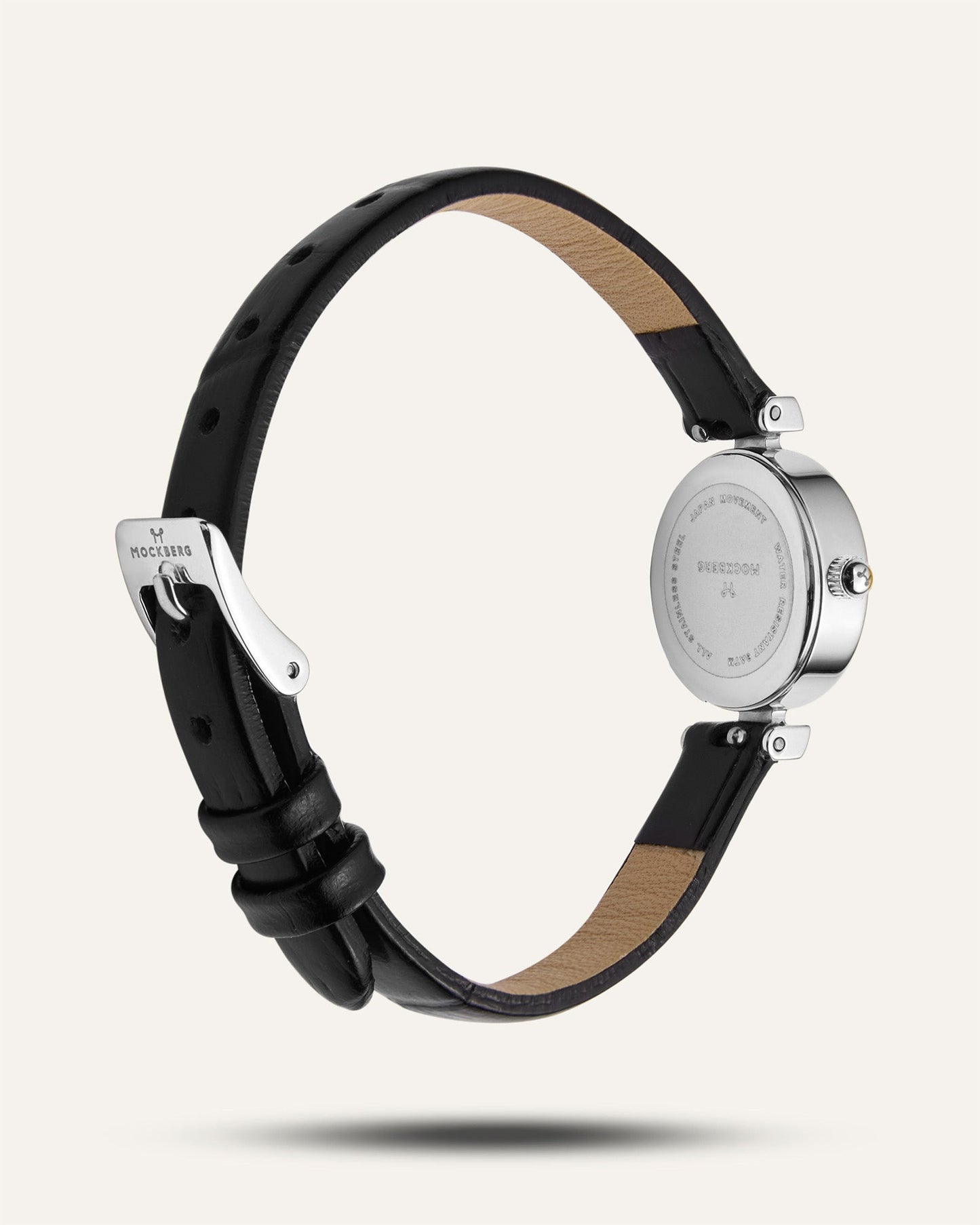 Vintage leren zilveren horloge