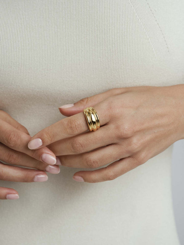 Deco Ribbed Ring