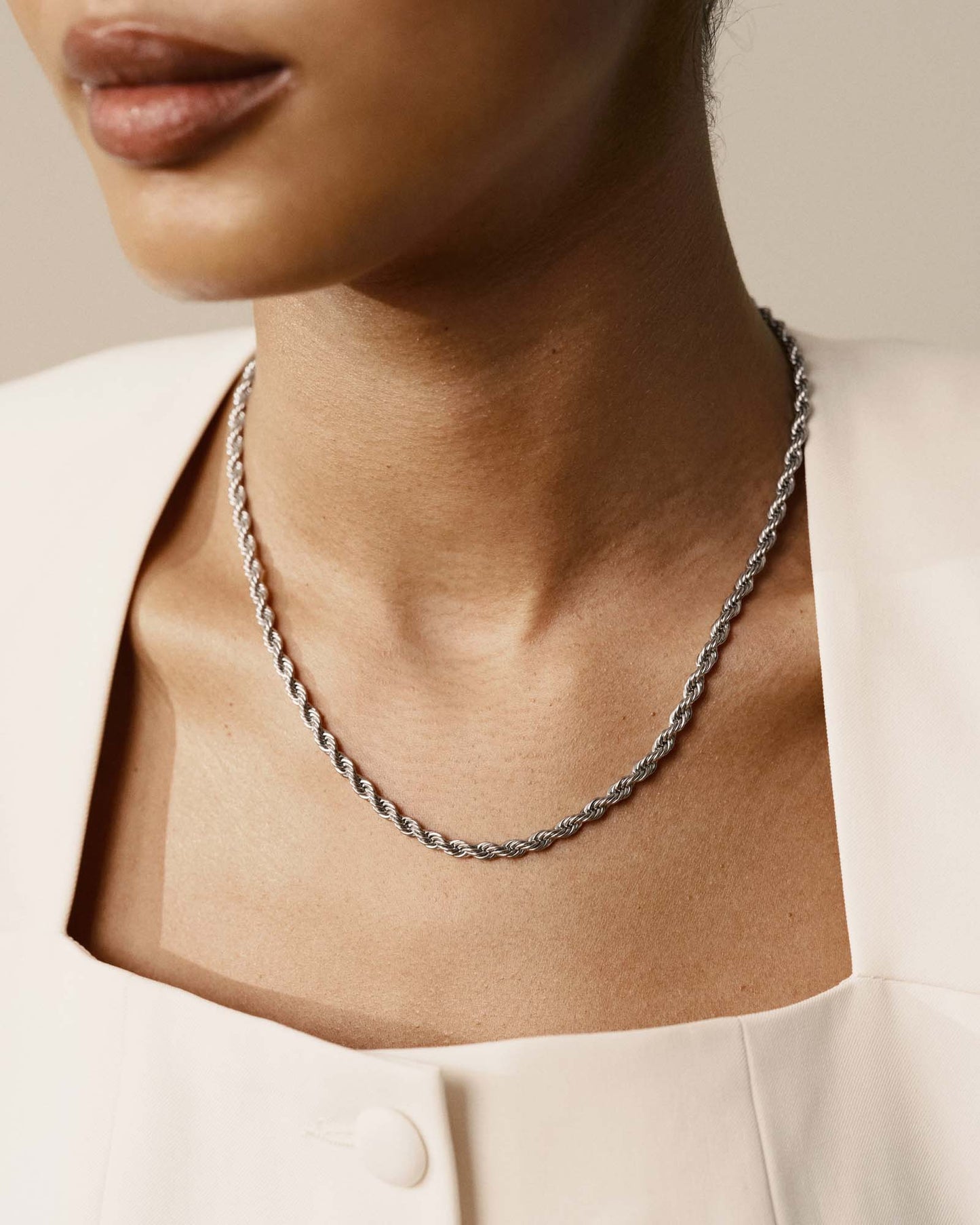 Bold Rope Chain Steel Small Necklace