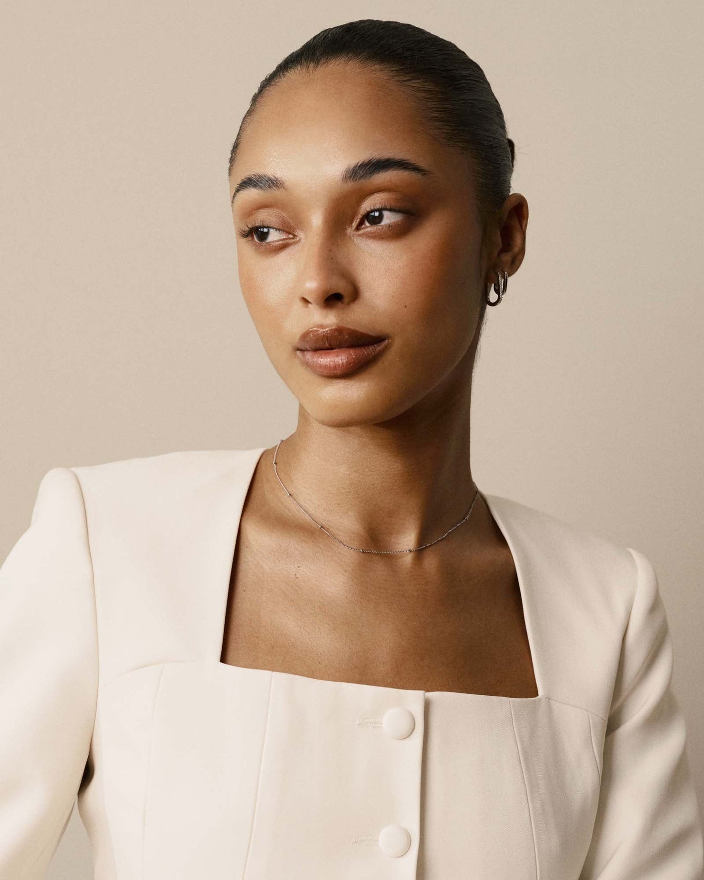 Beaded Chain Steel Medium Necklace