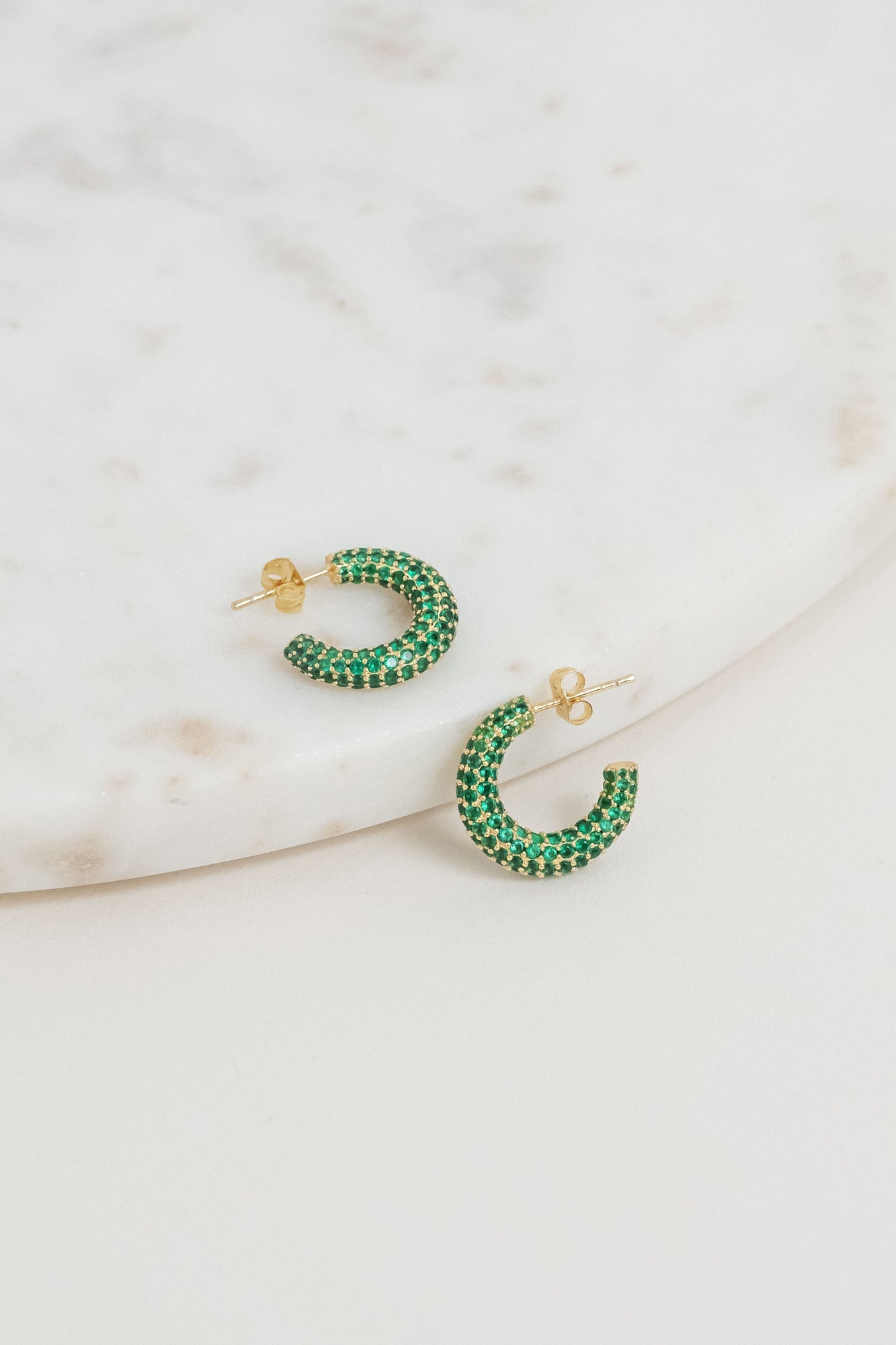 Glasier Earrings Gold/Green