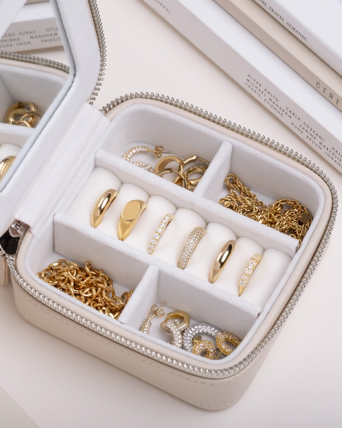 Jewelry Case Box Small Beige