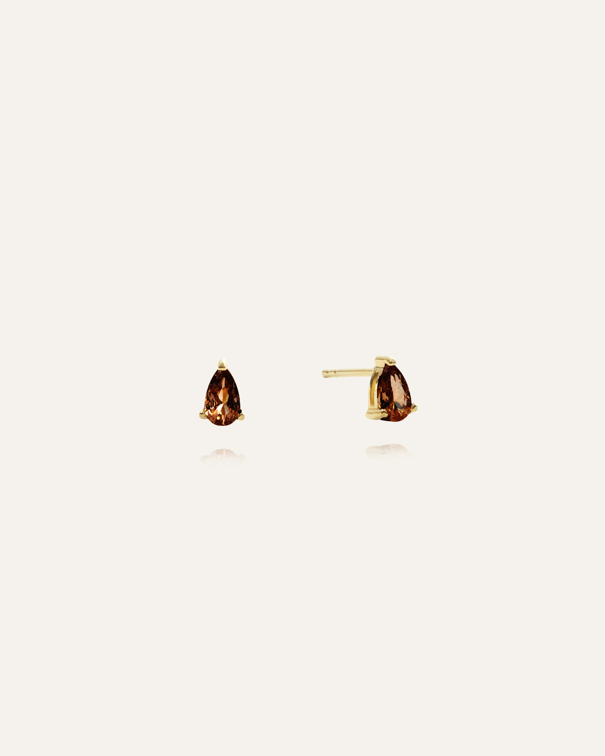 Belle Pear Studs - Coffee