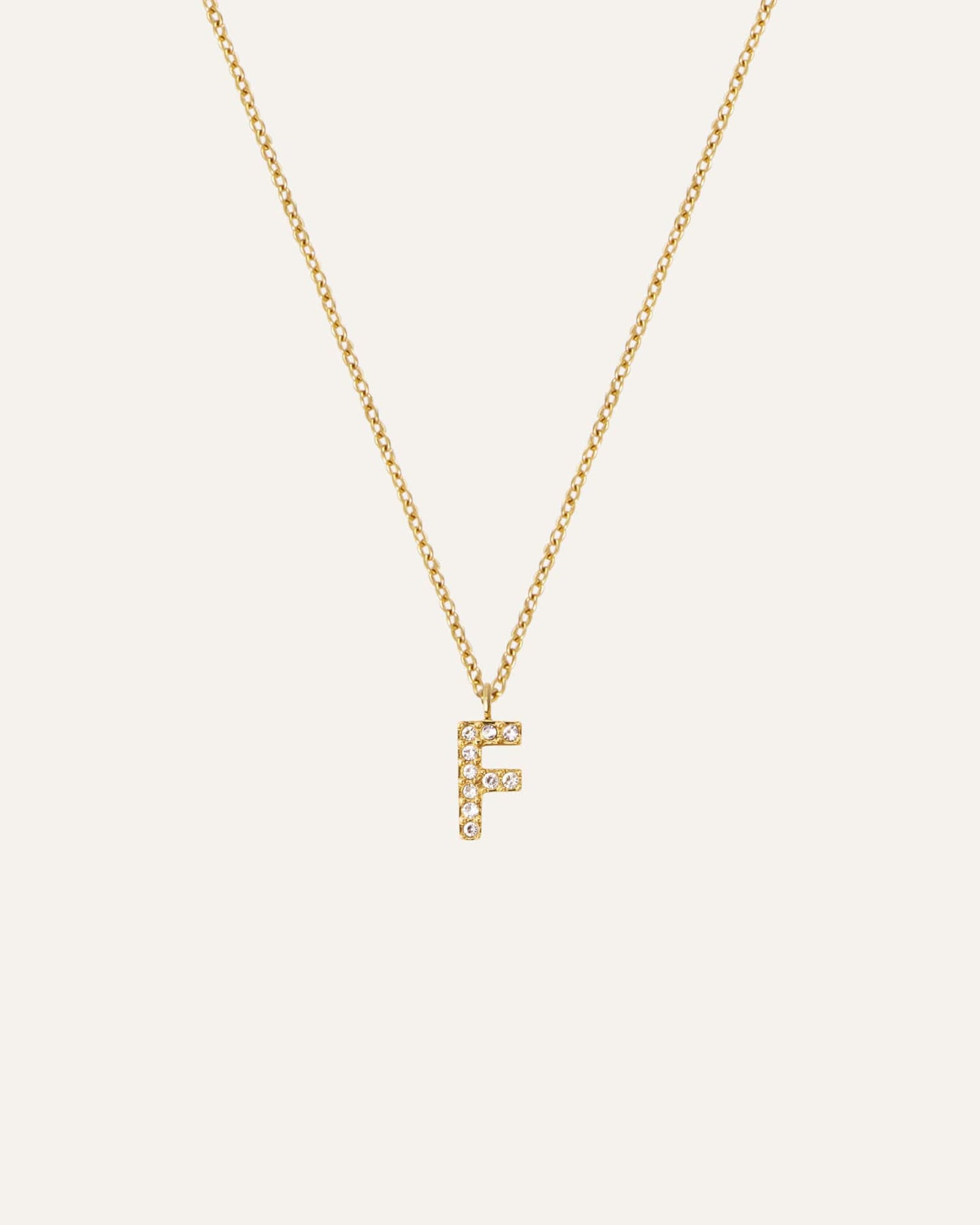 Petite Stone Letter Gold Necklace