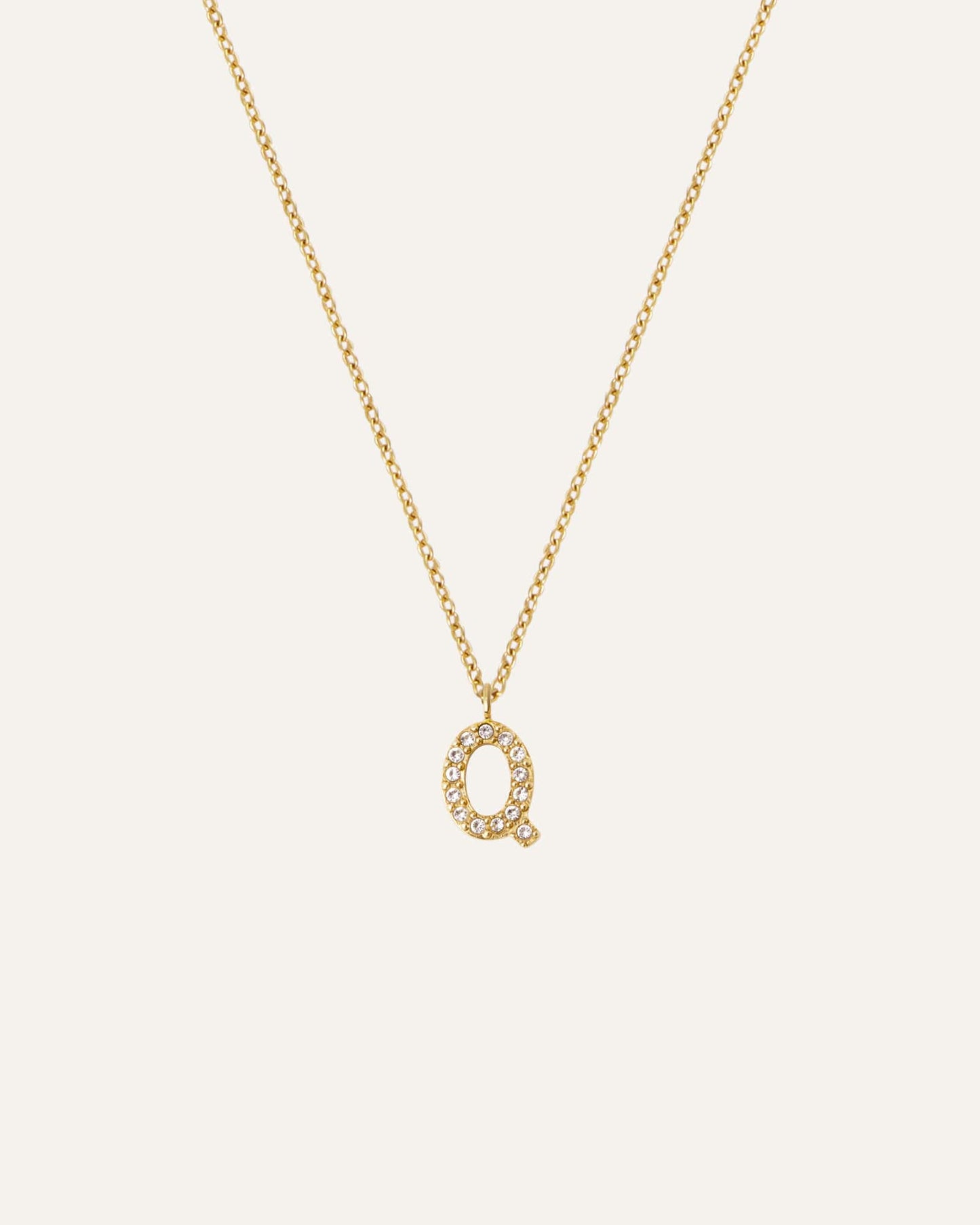 Petite Stone Letter Gold Necklace