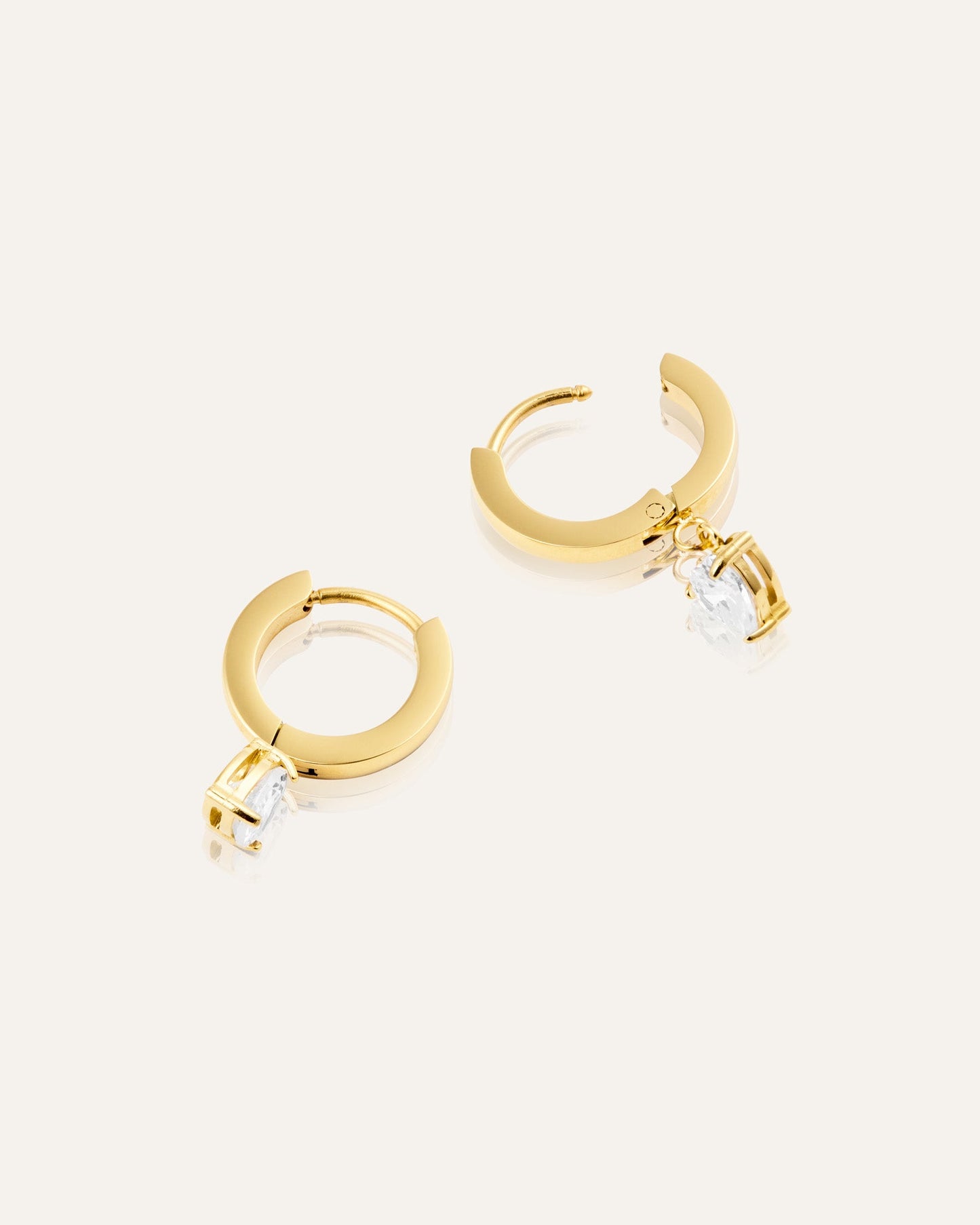 Bonne Gold Hoops - white