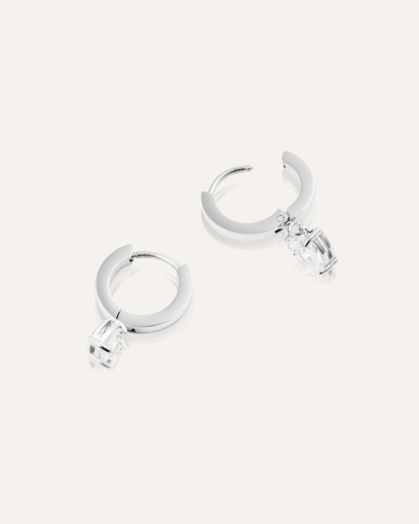 Bonne Silver Hoops - white