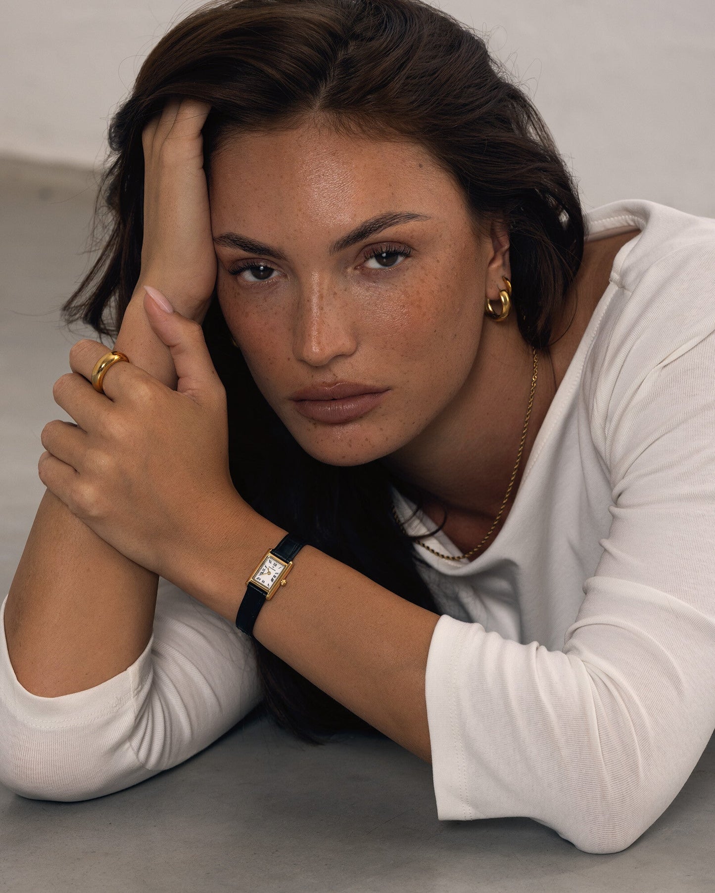 Timeless Leather Petite Gold Watch