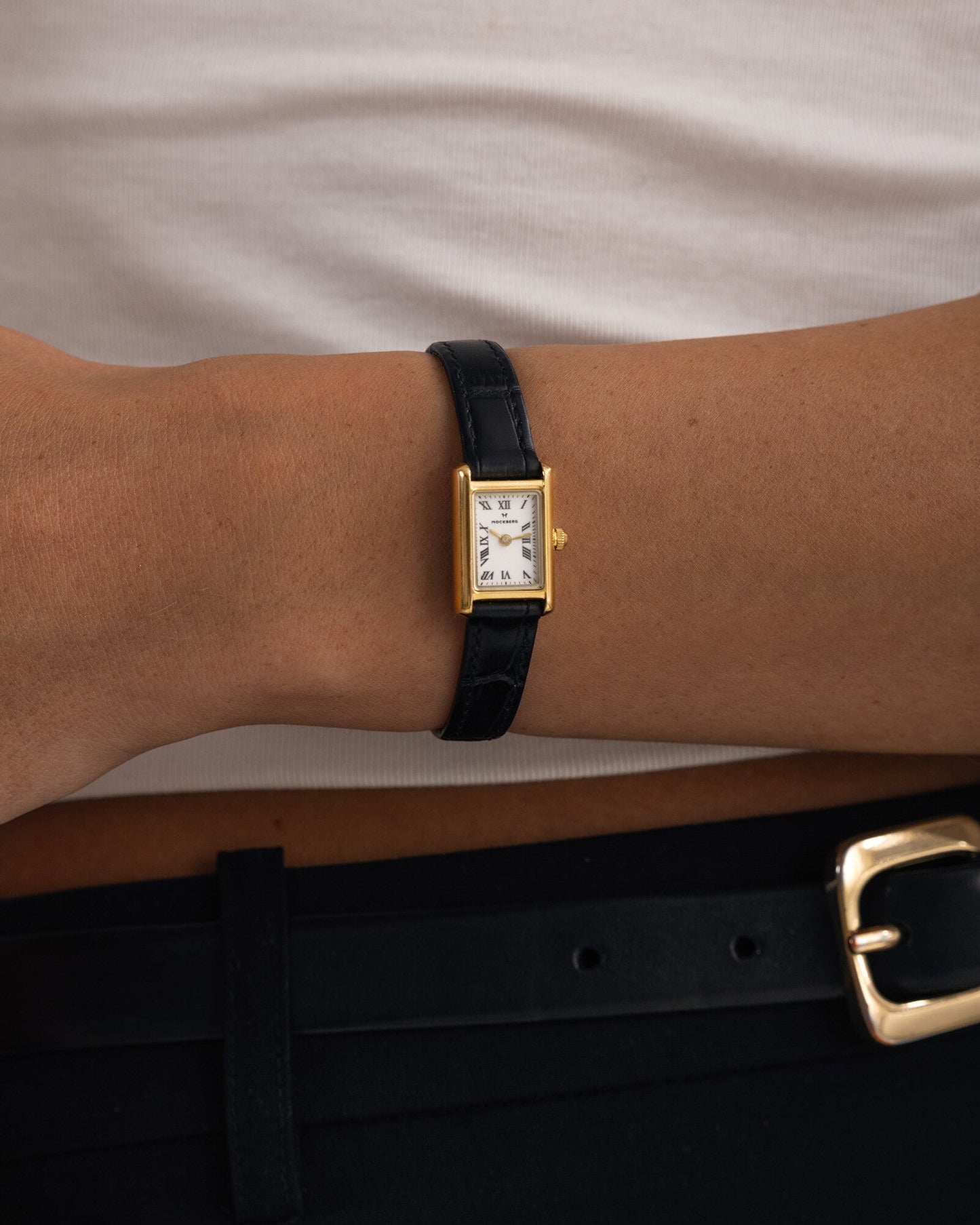 Timeless Leather Petite Gold Watch