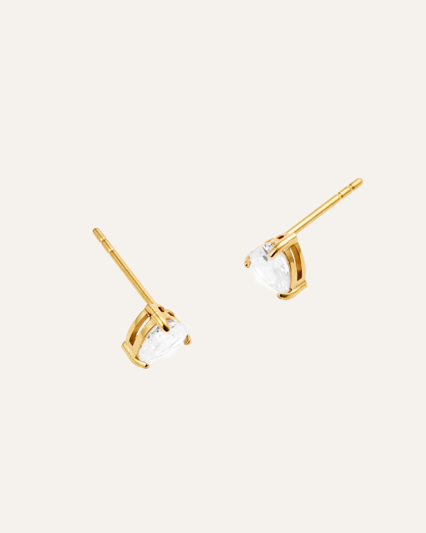 Bonne Gold Studs - white