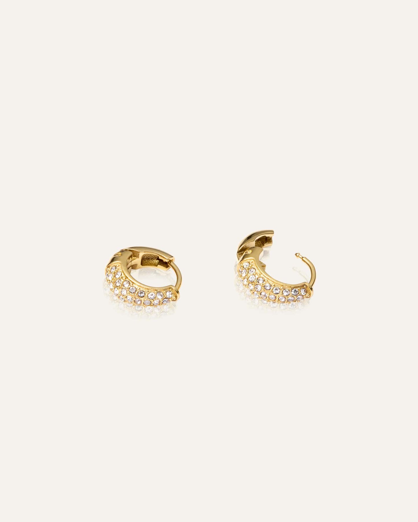 Pavé precious mini hoops