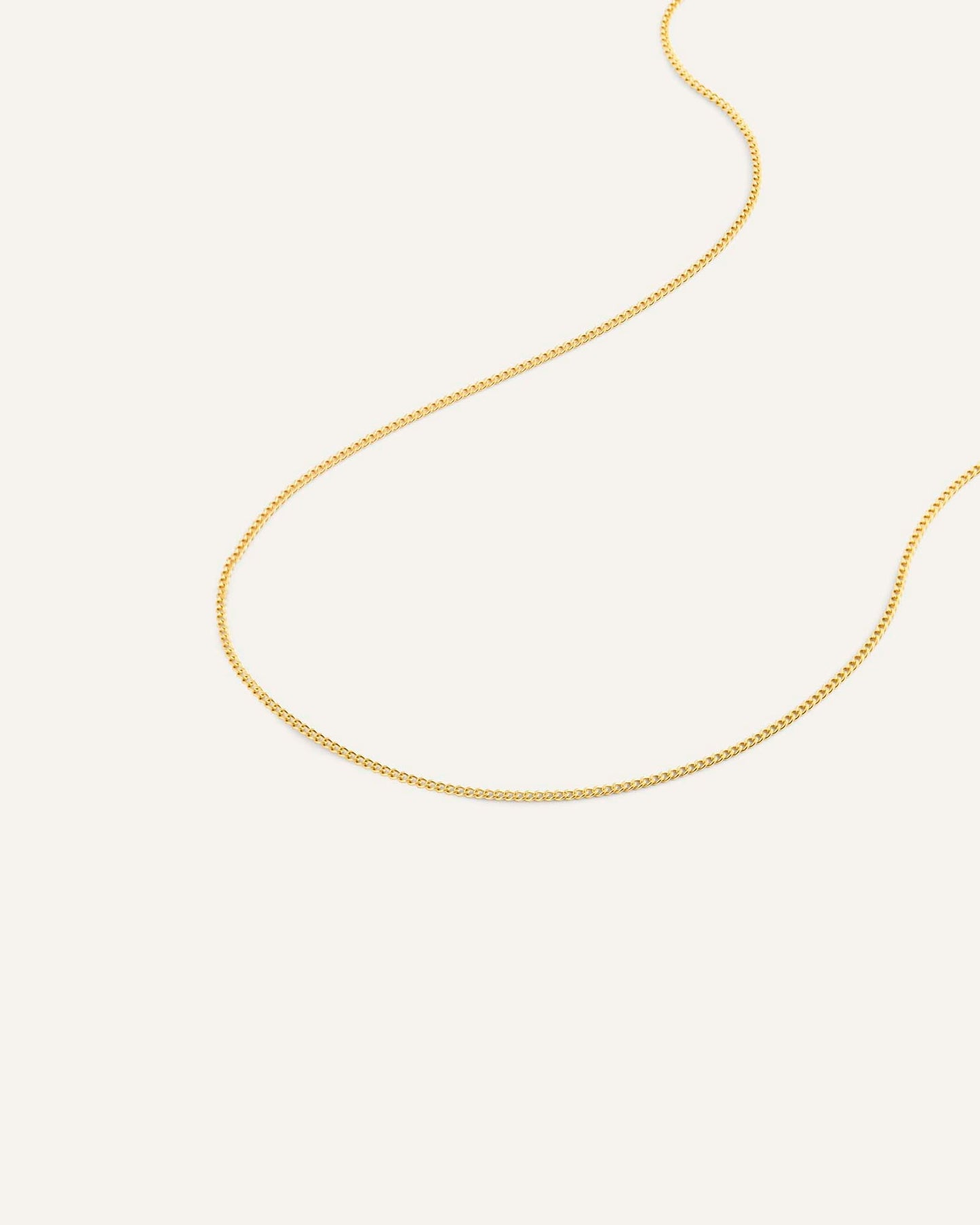Thin Curb Chain Gold Small Necklace