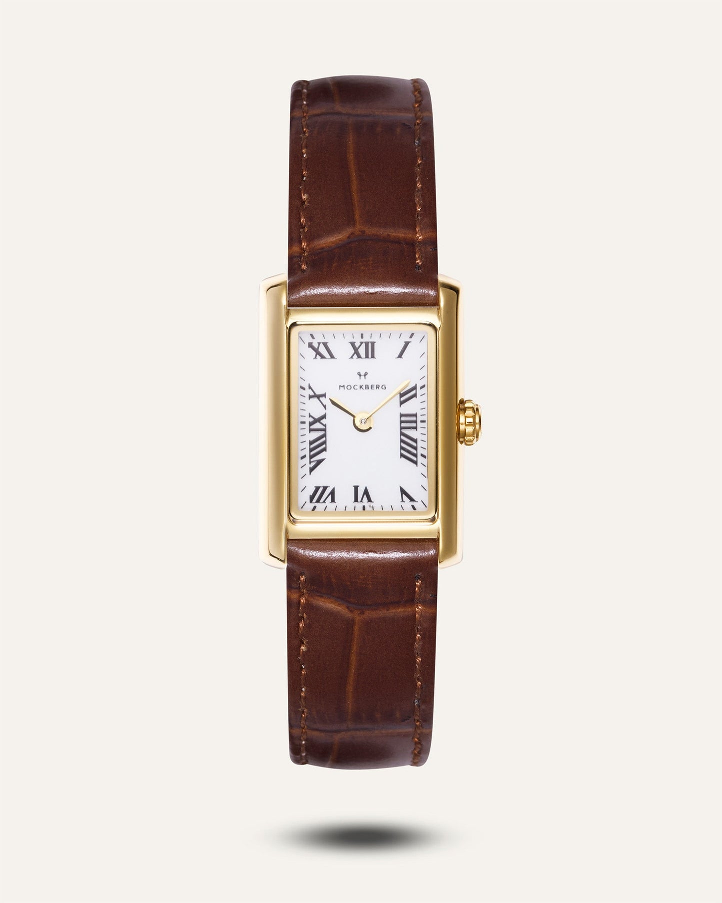 Tijdloze Bruine Leren Gouden Horloge