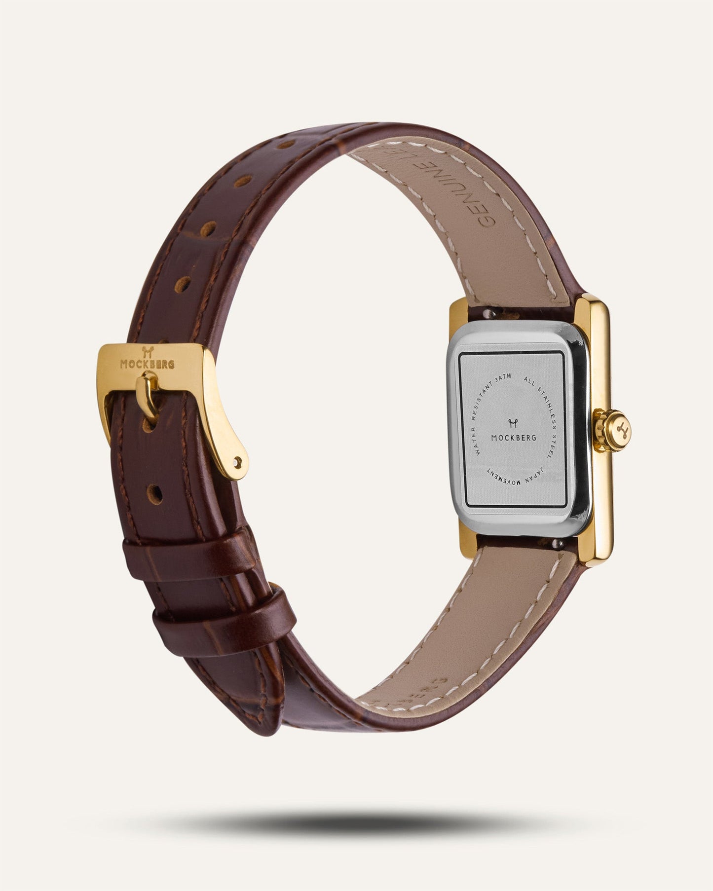 Tijdloze Bruine Leren Gouden Horloge