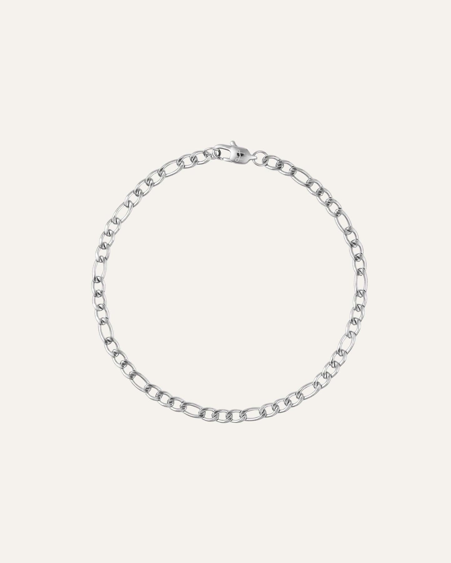 Thin Figaro Bracelet Silver