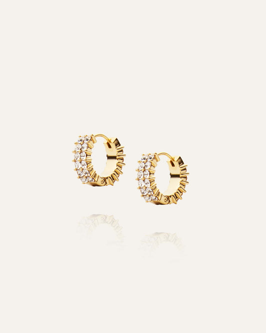 Midnight Gold Hoops Medium