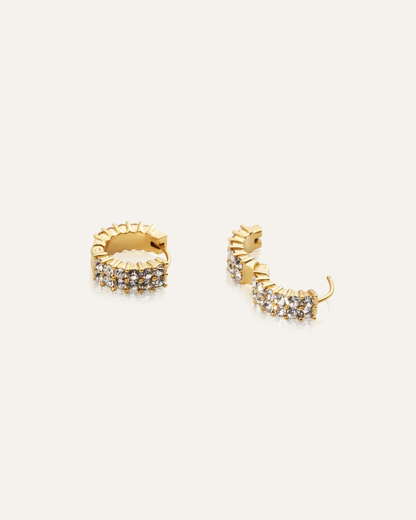 Midnight Gold Hoops Medium